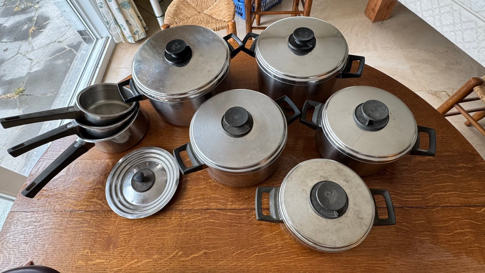 Batterie de casseroles Silvinox (Bel) 10 pièces (offre?), Inox, Revêtement antiadhésif, Enlèvement, Utilisé