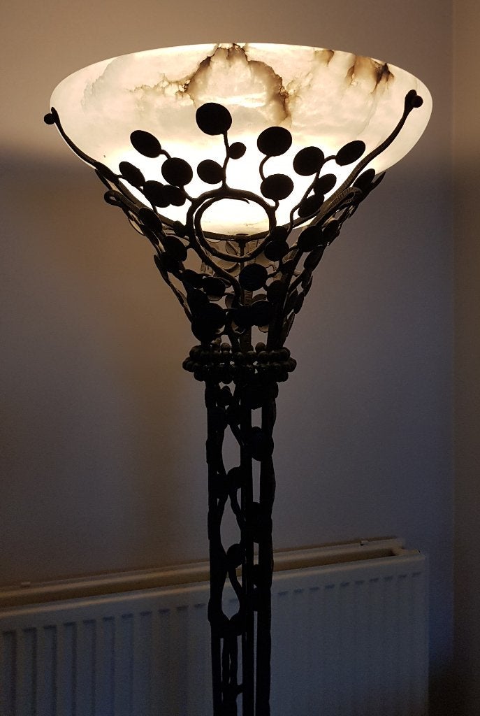 Spotprijs - Sfeervolle vloerlamp met albasten kap, Ophalen