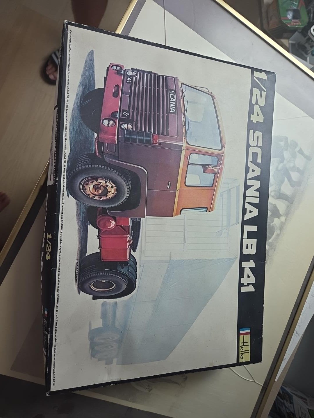 Vintage Heller N770 Scania LB 141 1:24 – ongebouwde modelbo, Groter dan 1:32, Nieuw, Ophalen of Verzenden, Truck