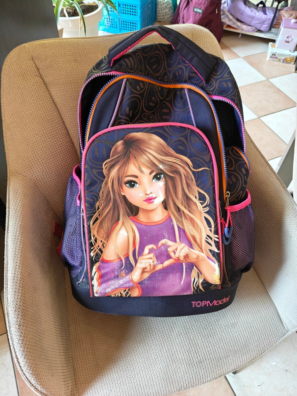 boekentas Topmodel, Handtassen en Accessoires, Tassen | Schooltassen, Ophalen, Gebruikt, Rugtas