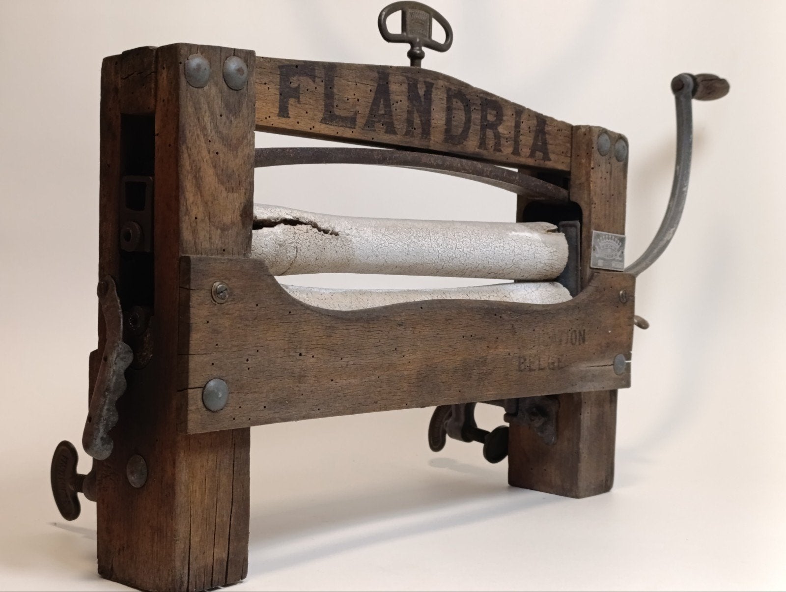 Antieke houten handwringer "Flandria", Ophalen of Verzenden