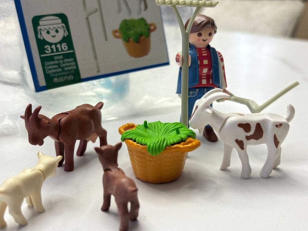 Playmobil 3116 Fermière/chèvres, Comme neuf, Country, Figurines, Kit complet