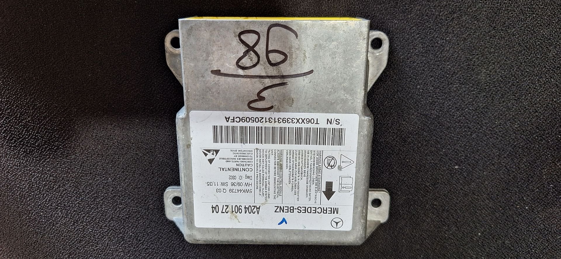 Originele Airbag Stuurmodule Computer Mercedes C-Klasse W204, Auto-onderdelen, Dashboard en Schakelaars, Gebruikt, -, Ophalen of Verzenden