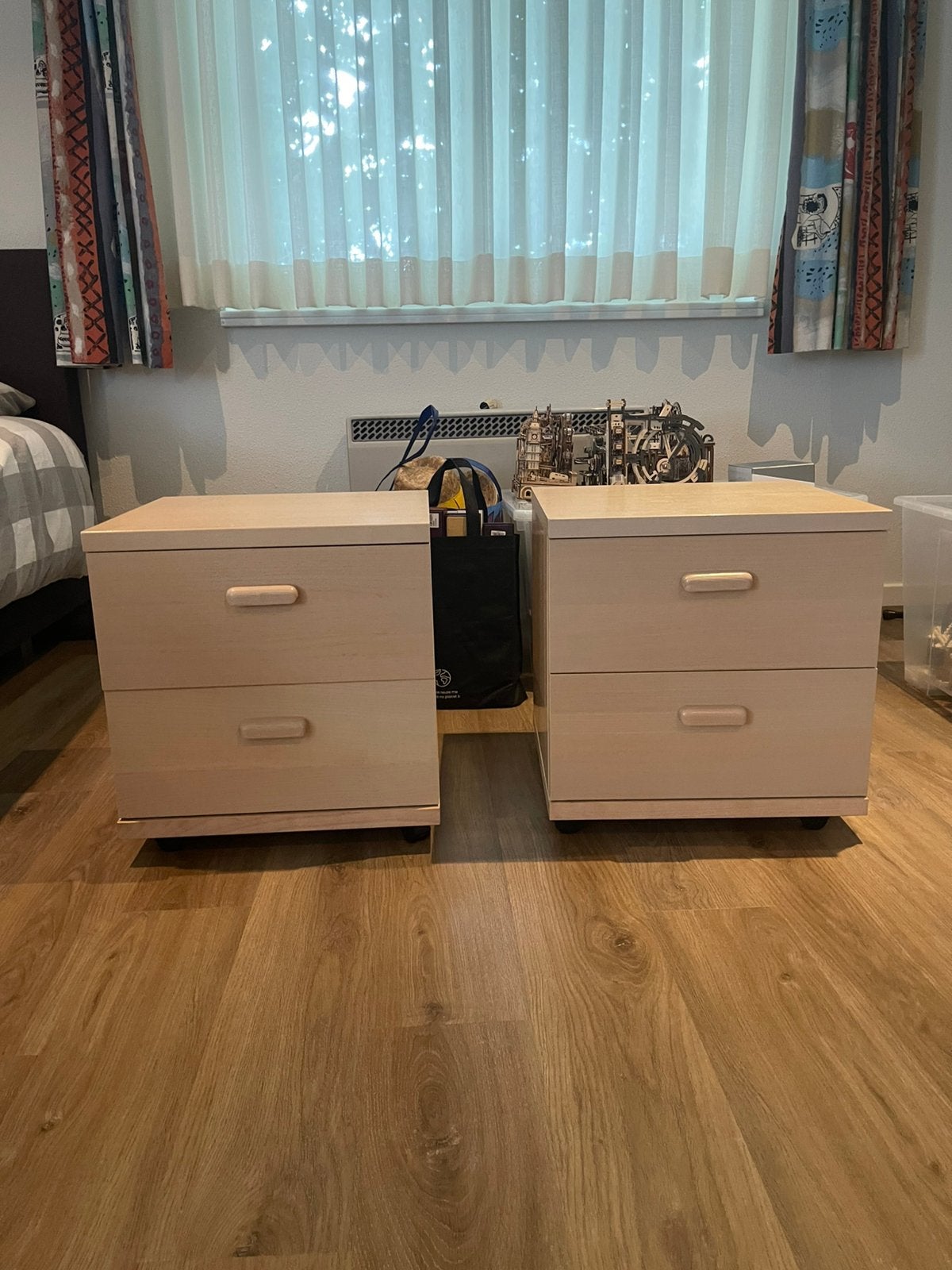 Commode et 2 tables de chevet - finition hêtre clair, Enlèvement, Utilisé, Bois, 45 à 65 cm