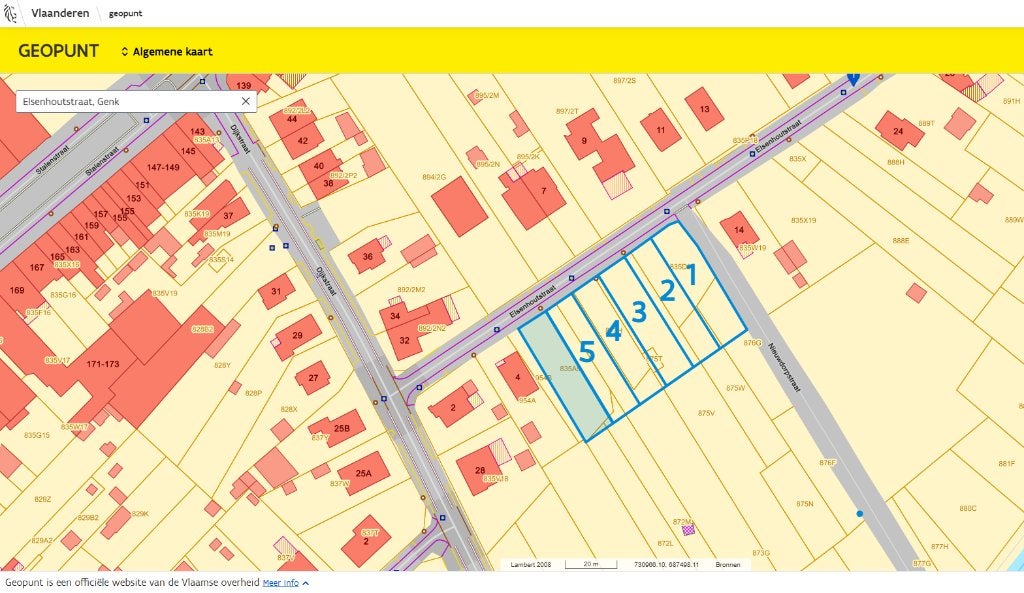 5 Bouwgronden voor halfopen bebouwing te koop – Genk, Immo, 3600 Genk, Verkoop zonder makelaar, 500 tot 1000 m²