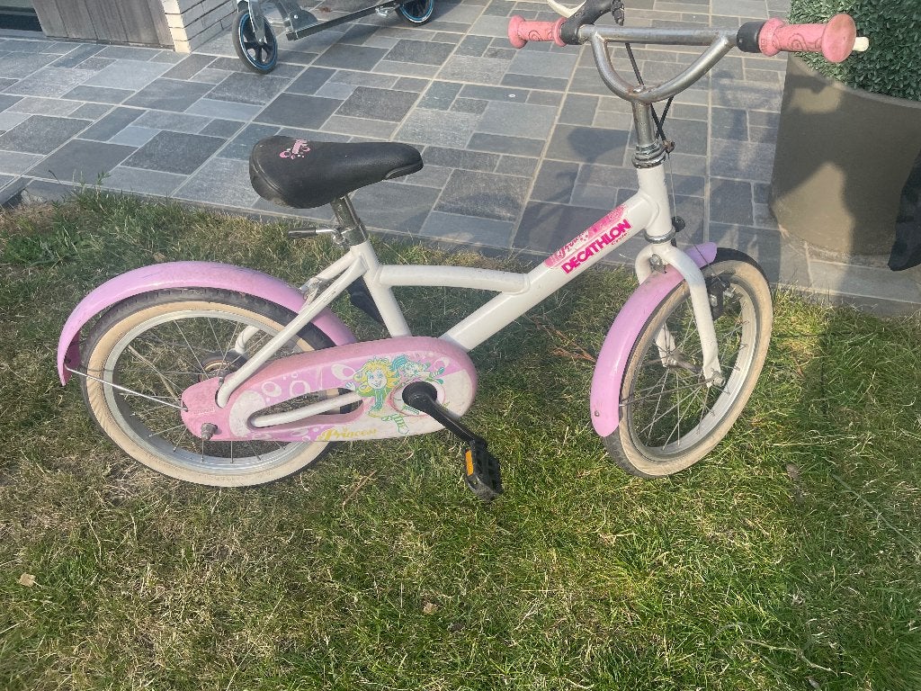 Roze Meisjes fiets decatlon 16 inch goede staat, Vélos & Vélomoteurs, Vélos | Filles, Enlèvement, 16 pouces