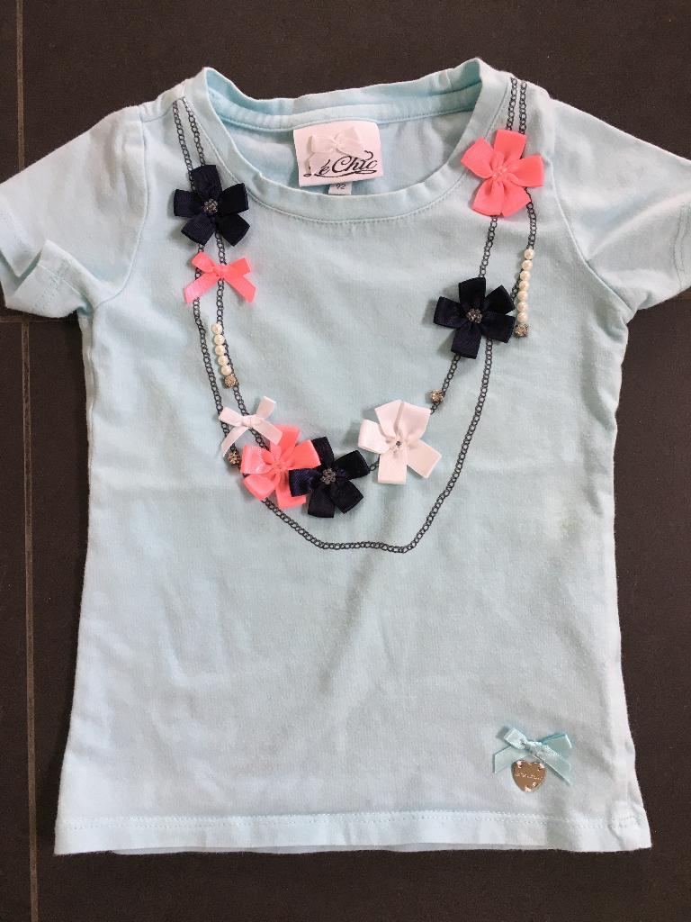 T-shirt blauw le chic maat 92, Meisje, Le Chic, Ophalen of Verzenden, Zo goed als nieuw