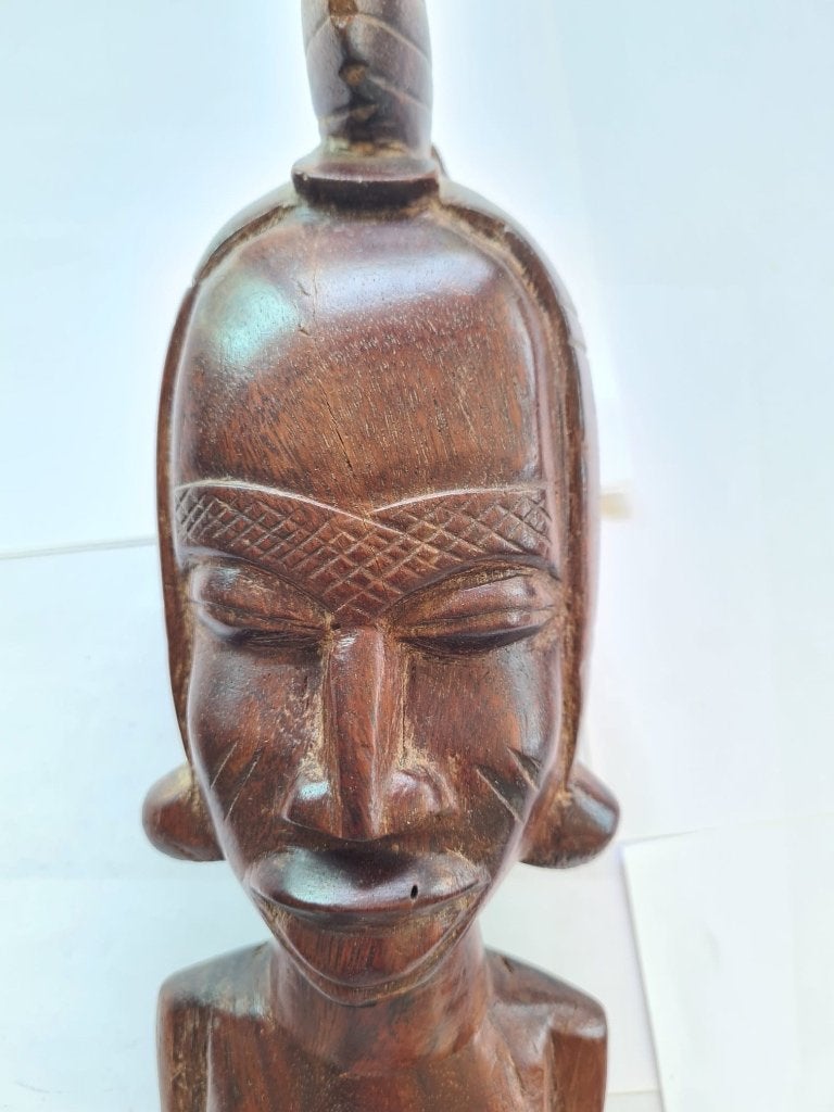 Afrikaanse buste in mooi hardhout, Antiek en Kunst, Curiosa en Brocante, Ophalen