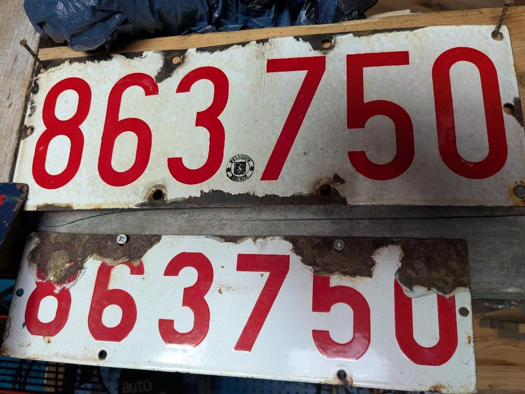 Plaque auto émaillée, Verzamelen, Ophalen, Gebruikt, Overige typen