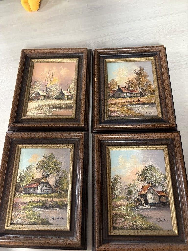 peintures : 4 saisons, Antiquités & Art, Enlèvement, Autres styles, Encadré, Paysage