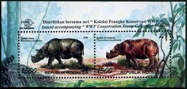 INDONESIË 1996 Neushoorn Blokje, Michel: B-113, Postfris., Verzenden, Postfris, Dier of Natuur