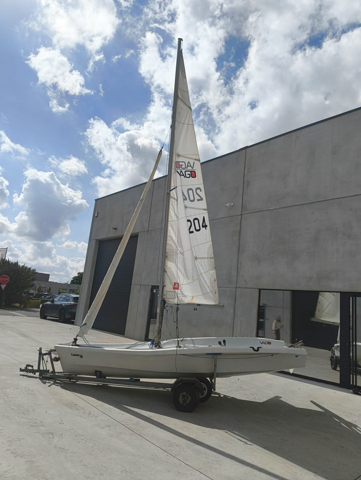 Laser Vago + remorque, Sports nautiques & Bateaux, Enlèvement, Utilisé, Grand-voile