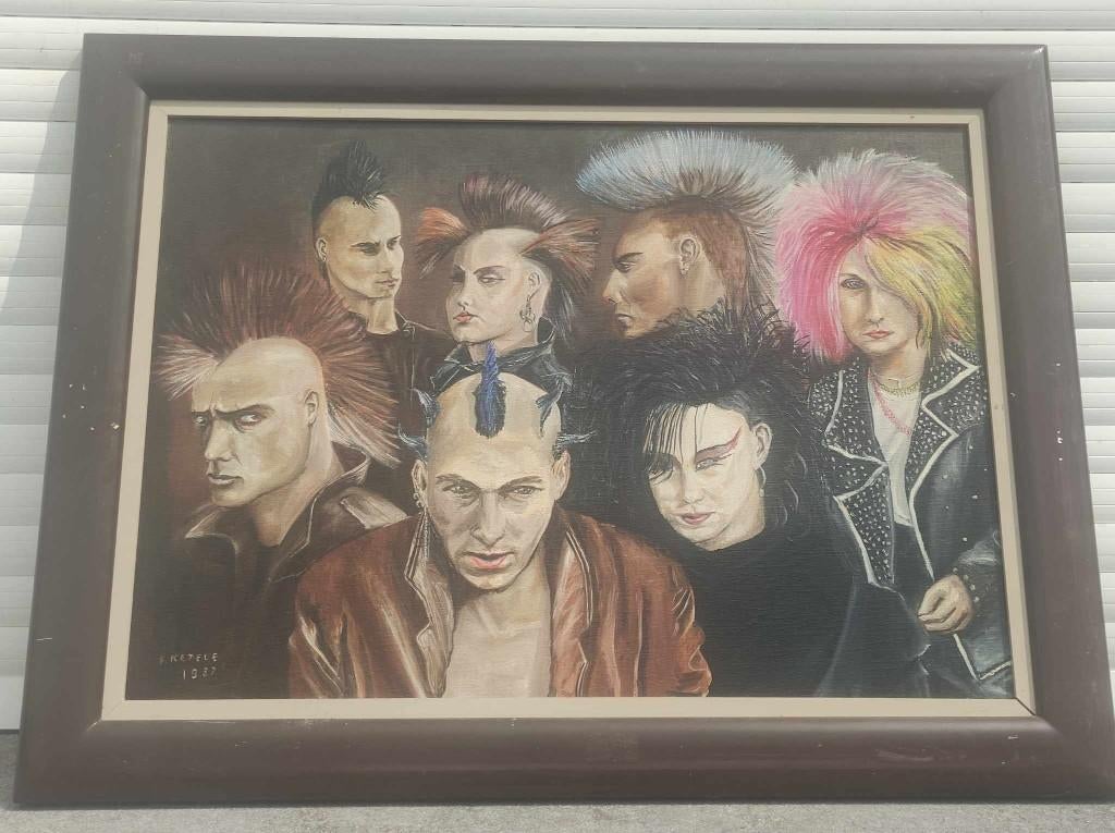 huile sur toile les punk signe francis ketele, Enlèvement ou Envoi