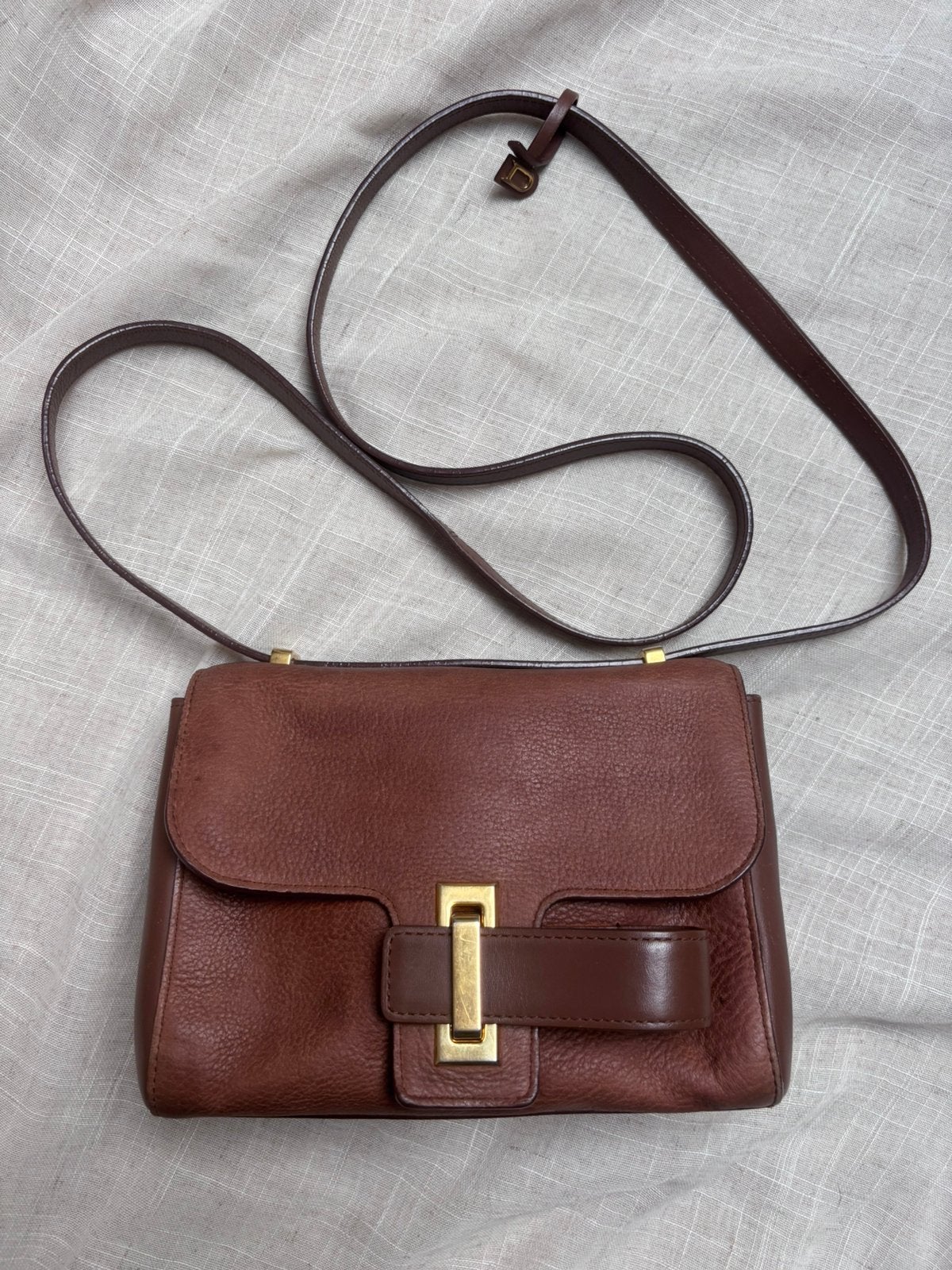 Delvaux Simplissime City, Handtassen en Accessoires, Ophalen of Verzenden, Gebruikt, Bruin, Schoudertasje