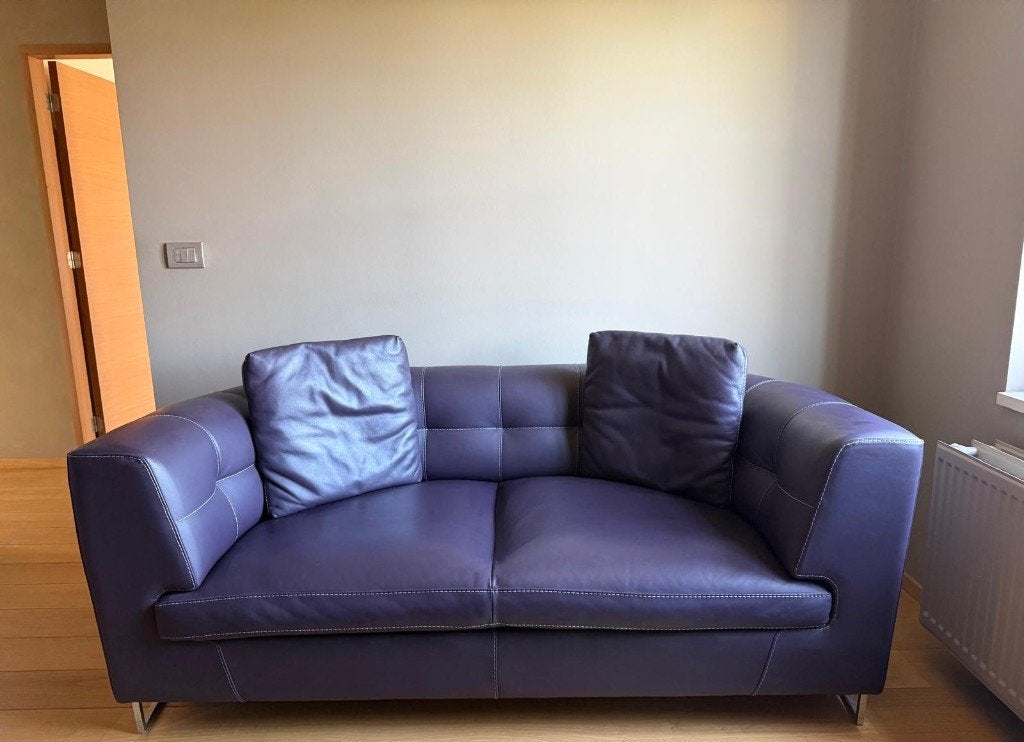 3+2 zetel in leder, Huis en Inrichting, Ophalen, Zo goed als nieuw, Modern, Leer