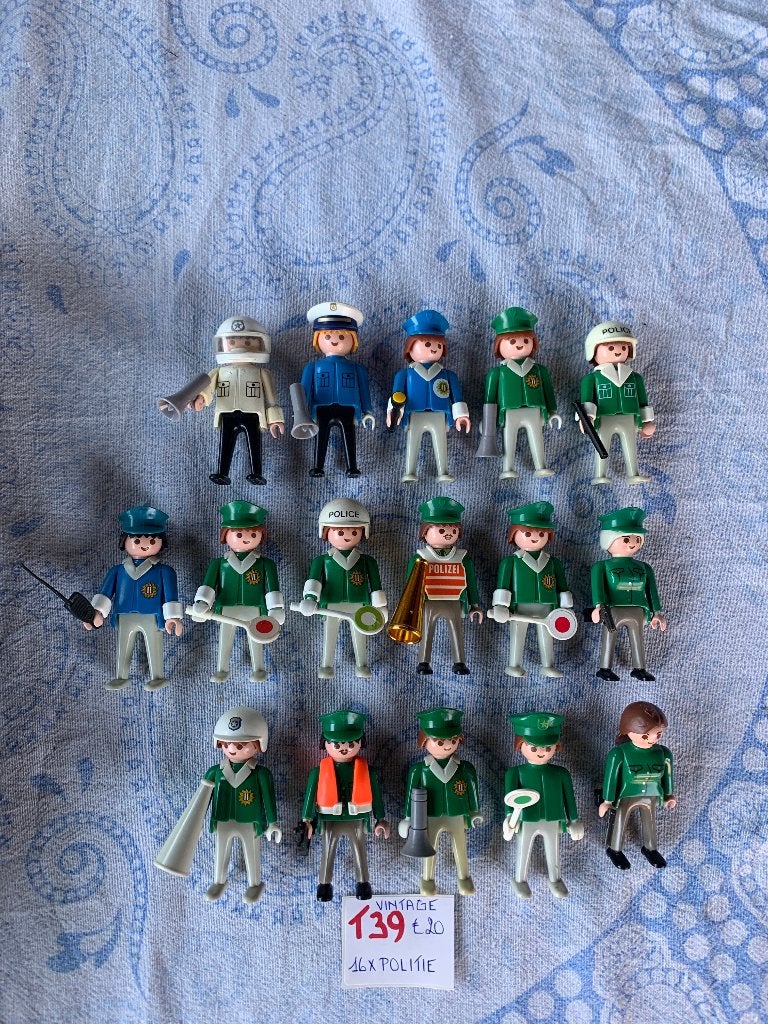 PLAYMOBIL: T39: LOT 16 VINTAGEFIGUREN POLITIE, Kinderen en Baby's, Speelgoed | Playmobil, Losse onderdelen, Ophalen of Verzenden