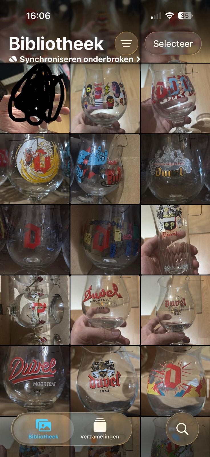 Lot duvelglazen, Enlèvement, Comme neuf