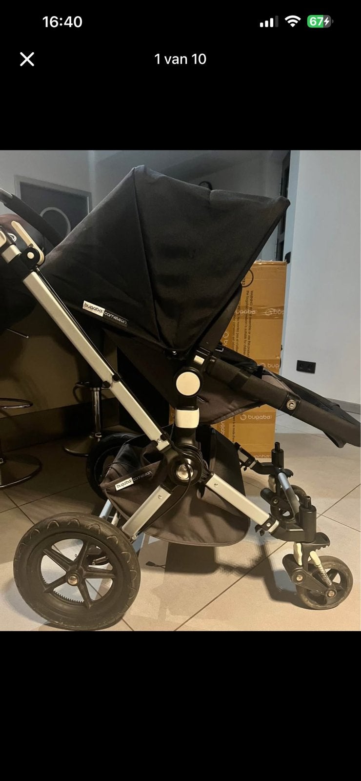 Bugaboo cameleon zwart grijs kinderwagen, Ophalen, Zo goed als nieuw, Kinderwagen, Bugaboo