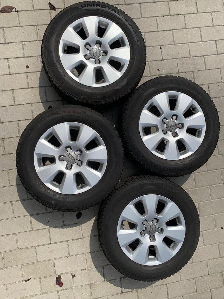 Winterbanden UniRoyal + Audi velgen origineel, Auto-onderdelen, Banden en Velgen, Ophalen, Winterbanden, Velg(en)