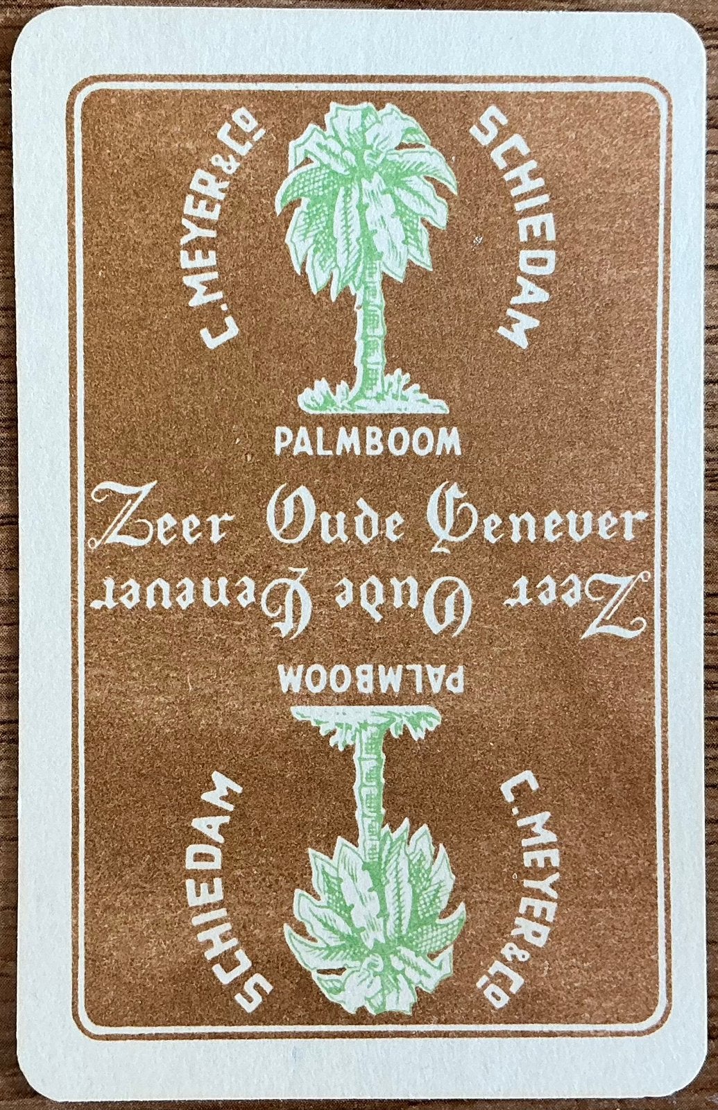 Speelkaart GENEVER PALMBOOM/L.MEYER/SCHIEDAM, Ophalen of Verzenden, Zo goed als nieuw, Speelkaart(en)