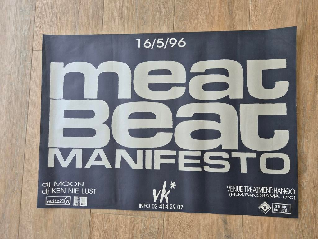 Concert poster Meat Beat manifesto 1996  vk, Verzamelen, Ophalen of Verzenden, Zo goed als nieuw, Muziek