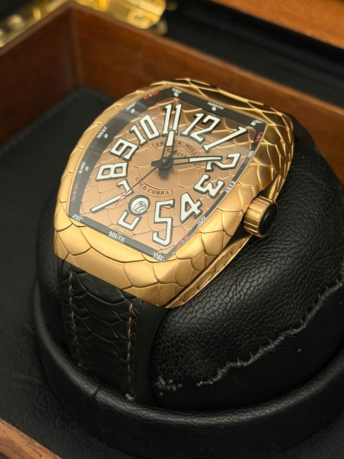 Gouden 18 karaat Franck Muller Cobra Vanguard. Nieuw!, Handtassen en Accessoires, Leer, Polshorloge, Nieuw, Goud