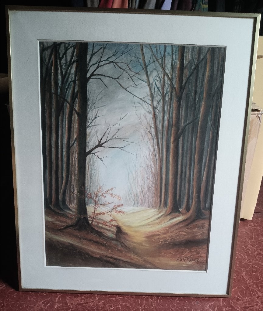 Peinture de Hiernaux, Antiquités & Art, Enlèvement, Classique, Sous verre, Paysage