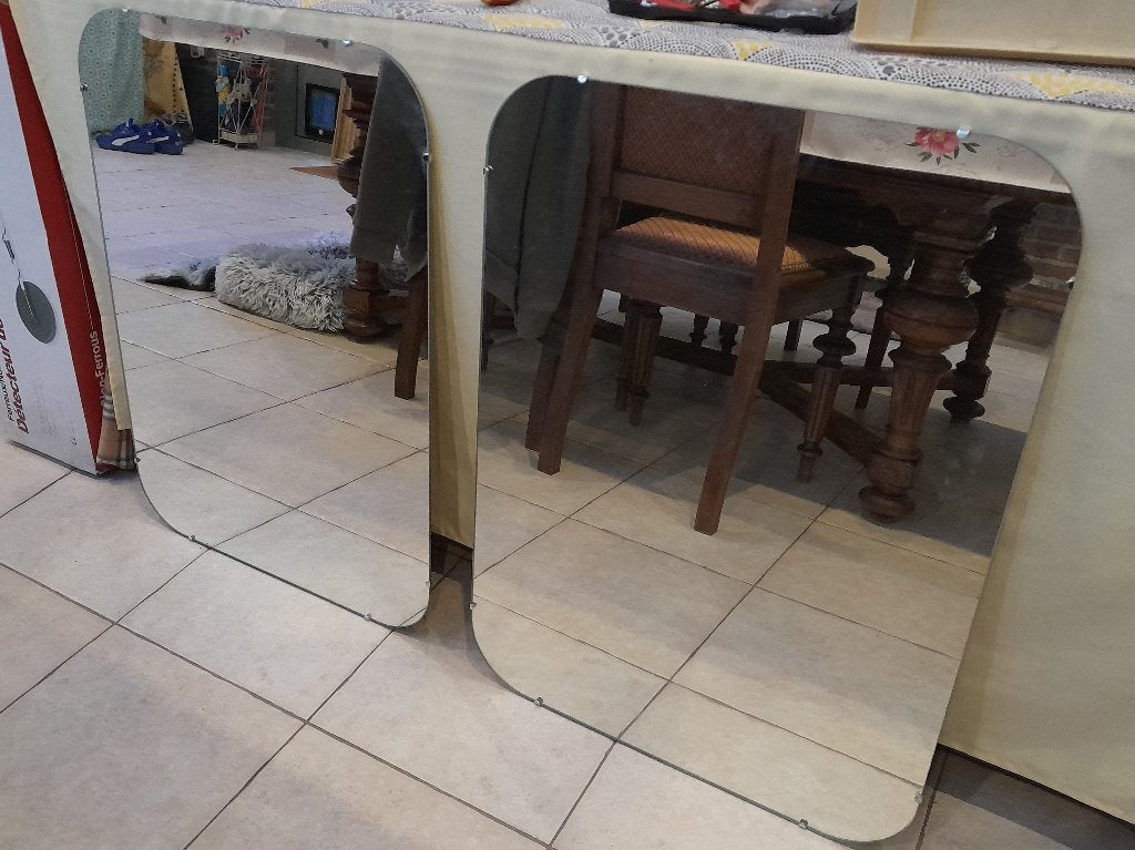 SPIEGEL (met stalen ophang kabeltje), Huis en Inrichting, Woonaccessoires | Spiegels, Ophalen, Minder dan 50 cm, Nieuw, Minder dan 100 cm
