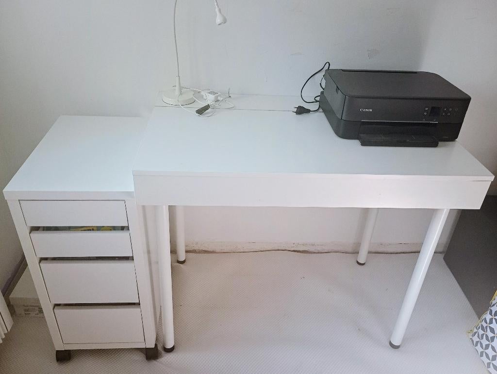 Bureau met ladenblok, Huis en Inrichting, Ophalen, Demontabel, Gebruikt, Schoolbureau