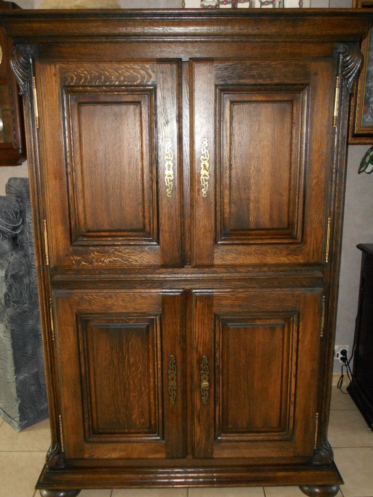 MASSIEF EIKEN KAST, Maison & Meubles, Armoires | Buffets, Utilisé, Avec porte(s), Chêne, Enlèvement