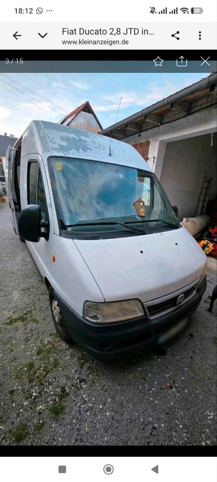 FIAT DUCATO 2,8 motor, 2005 BJ Diesel Lang Chassis Rijd perf, Caravans en Kamperen, Fiat, Particulier, Fiat, Handgeschakeld