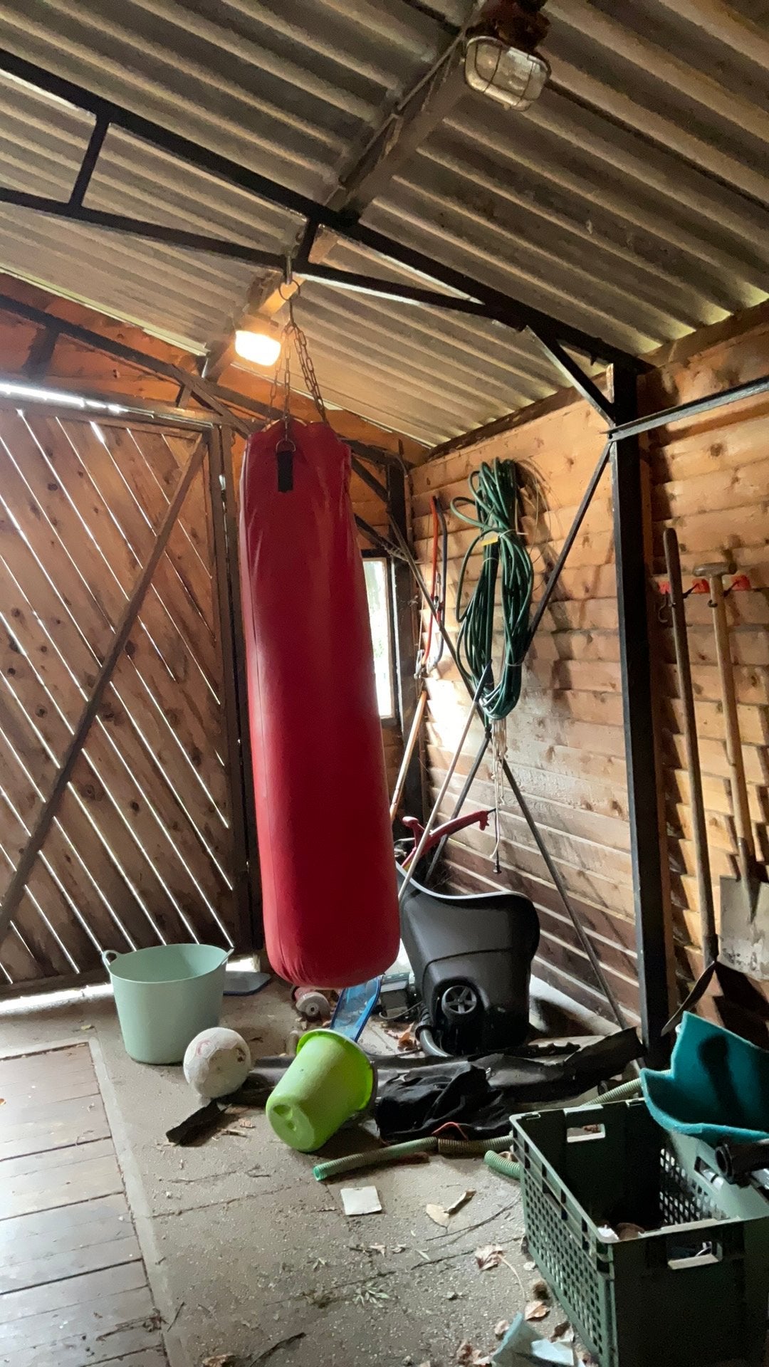 Grote zware boksbal met ophangsysteem, Enlèvement, Utilisé, Sac de boxe