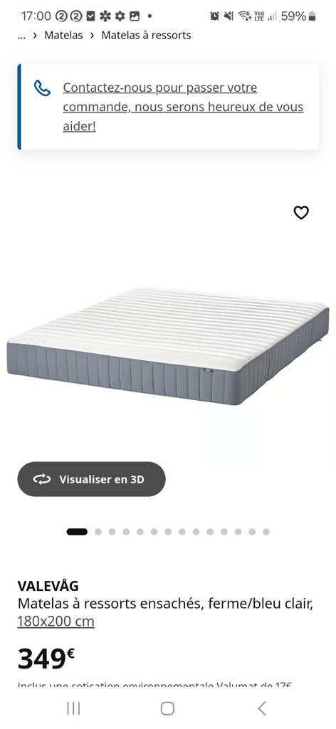 Matelas Ikea 180x200 cm, Huis en Inrichting, Ophalen, Matras