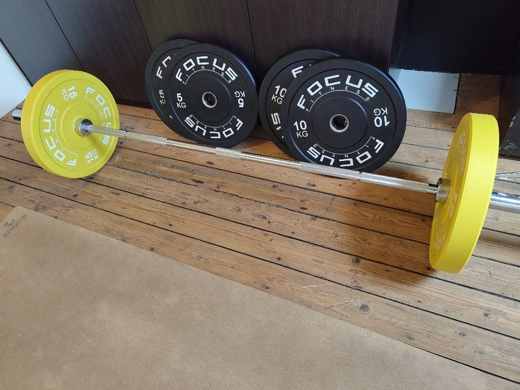 Barbell - 20kg - 220cm - 50mm, Ophalen, Gebruikt, Rug, Halterset