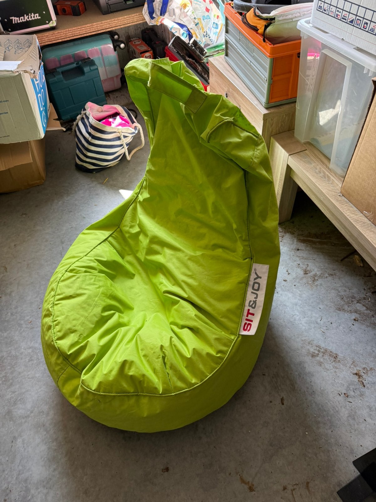 Zitzak Sit&Joy, Enlèvement, Comme neuf, Vert, Pouf