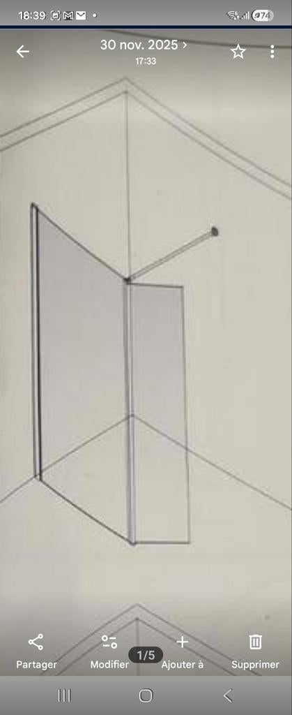 ​Inloopdouche met draaibaar paneel - 140 x 200 cm, Enlèvement