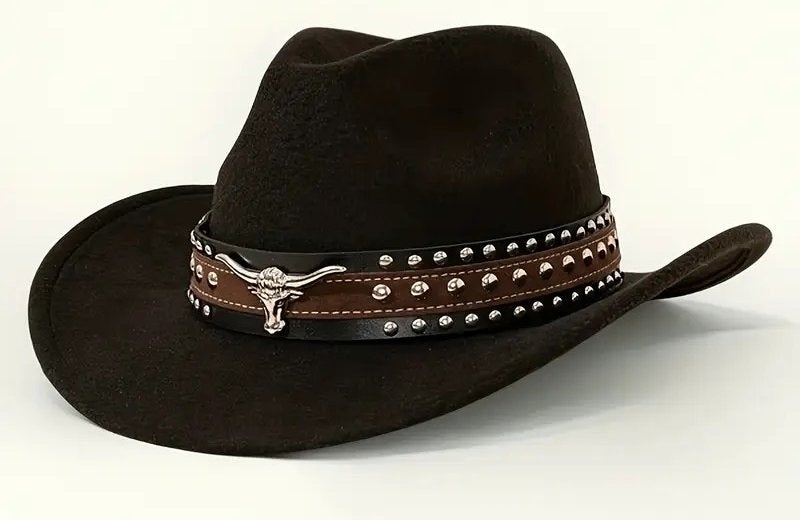 Cowboyhoed Metallic Dubbelgeknoopte Stierenkop (Nieuw), Vêtements | Hommes, Chapeaux & Casquettes, Enlèvement ou Envoi, Neuf, Chapeau