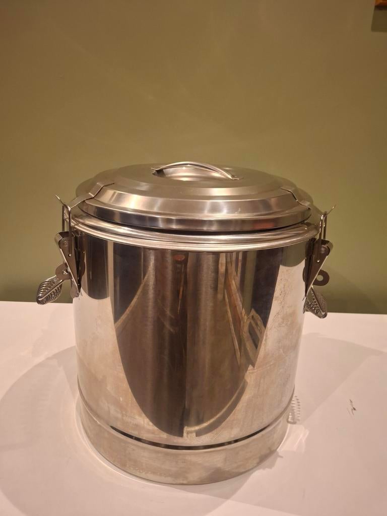 Geïsoleerde inox voedingcontainer van 20 liter, Ophalen, Inox