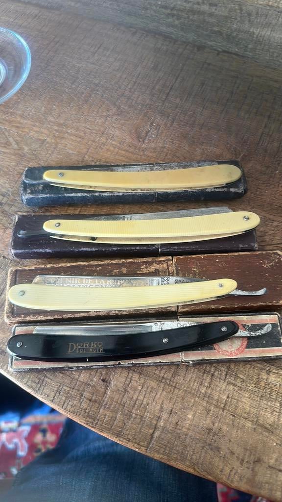 4 stuks straight razor scheermesjes Solingen, Enlèvement ou Envoi