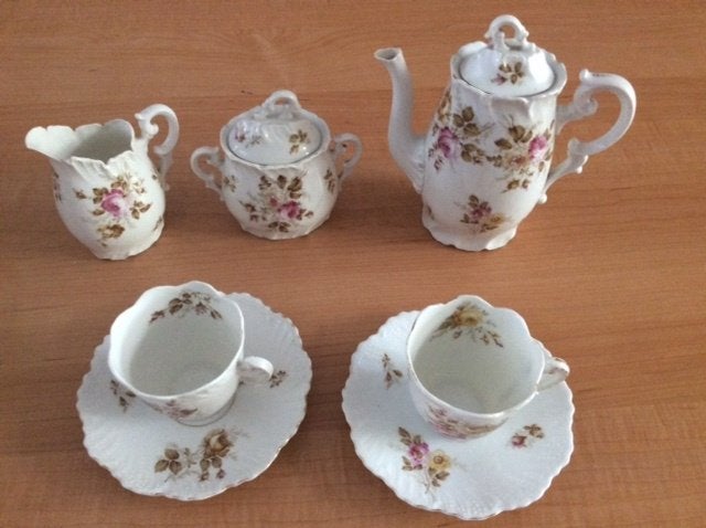 Te koop antiek koffie /thee servies voor 2 pers, Ophalen of Verzenden