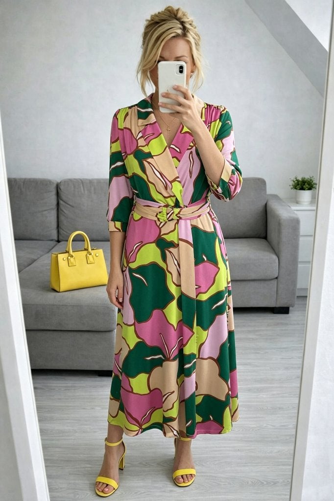 Lange jurk K-Design xl, Kleding | Dames, K-design, Maat 46/48 (XL) of groter, Onder de knie, Meerkleurig