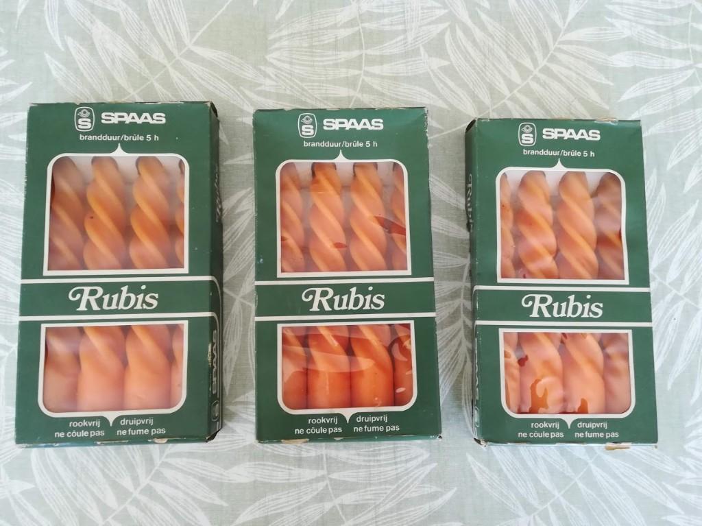 4 vintage gedraaide kaarsen Spaas, Enlèvement ou Envoi, Neuf, Bougie