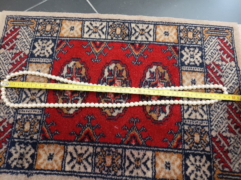 Parelketting, Handtassen en Accessoires, Ophalen, Zo goed als nieuw, Wit, Kunststof