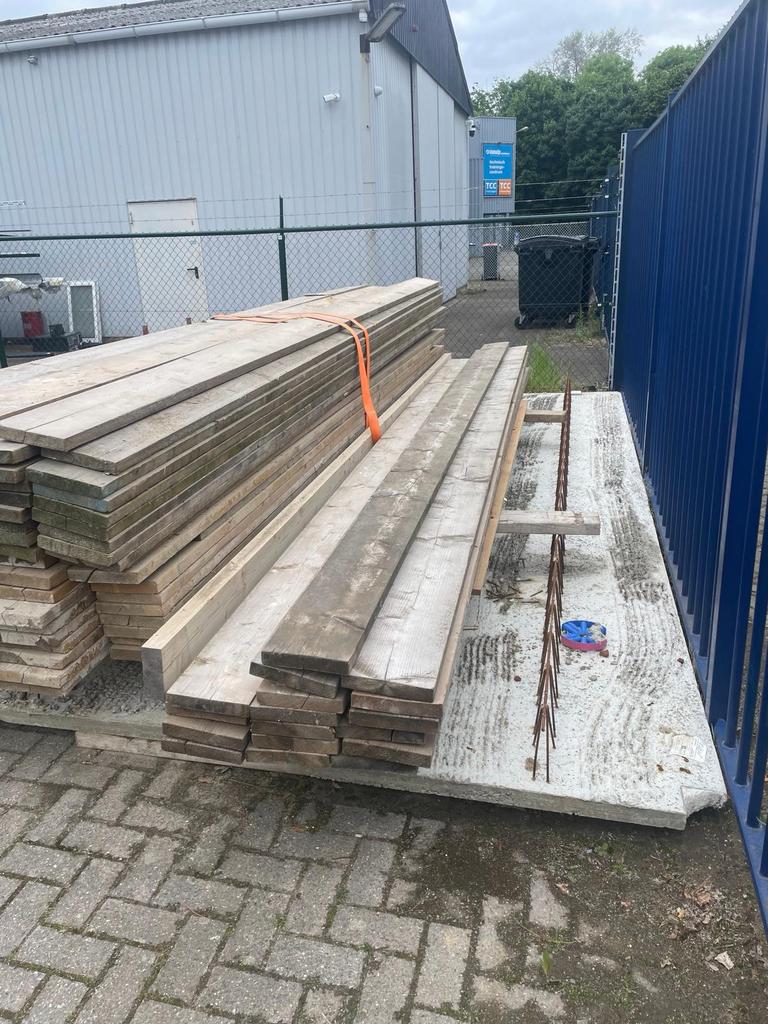 Steigerplanken 5 meter lang en korte stukken, Ophalen, Zo goed als nieuw, Planken