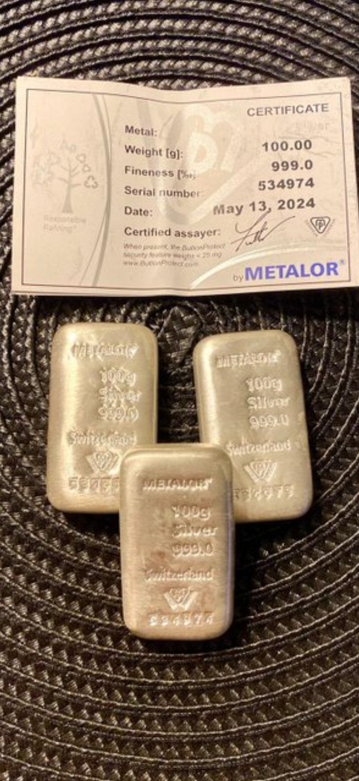 Zilver metalor 999, Postzegels en Munten, Ophalen, Zilver
