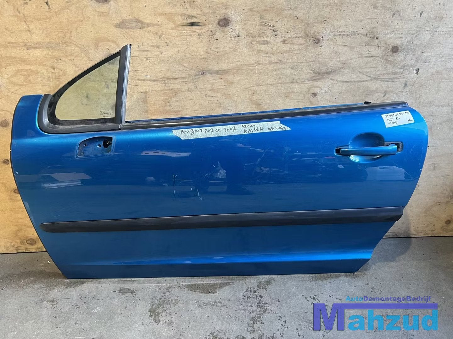 PEUGEOT 207 CC BLAUW KMUD Linker deur portier 2007-2015, Auto-onderdelen, Taurusavenue 1
2132 LS  Hoofddorp, NL, Gebruikt, Contact.group@renault.com
