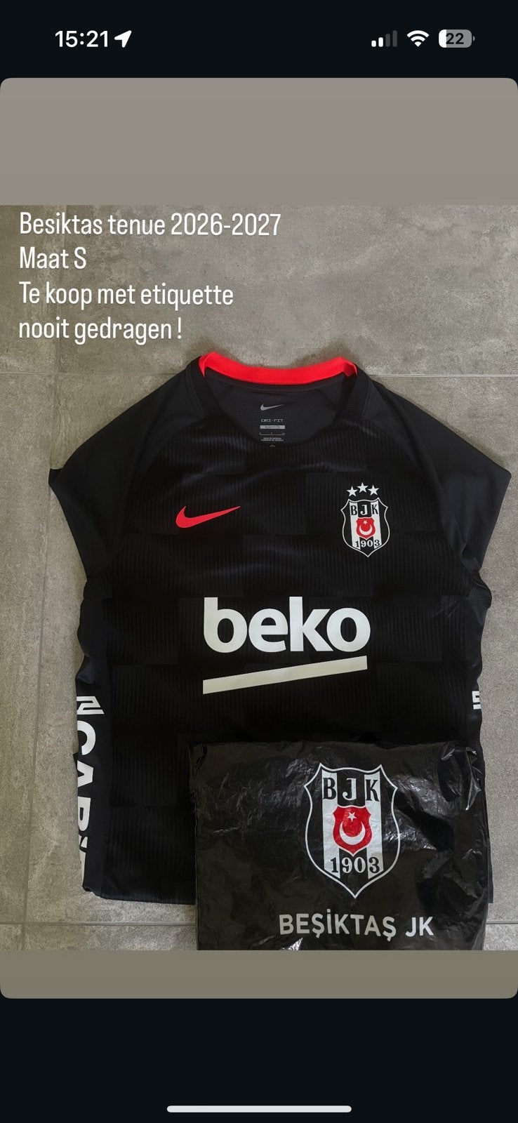 Besiktas tenue 2026-2027, Enlèvement ou Envoi, Neuf, Taille 46 (S) ou plus petite, Noir