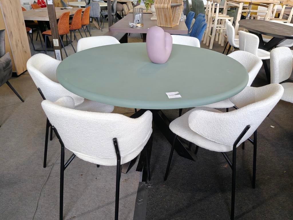 Unieke ronde eettafel groen (outlet), Enlèvement, Neuf