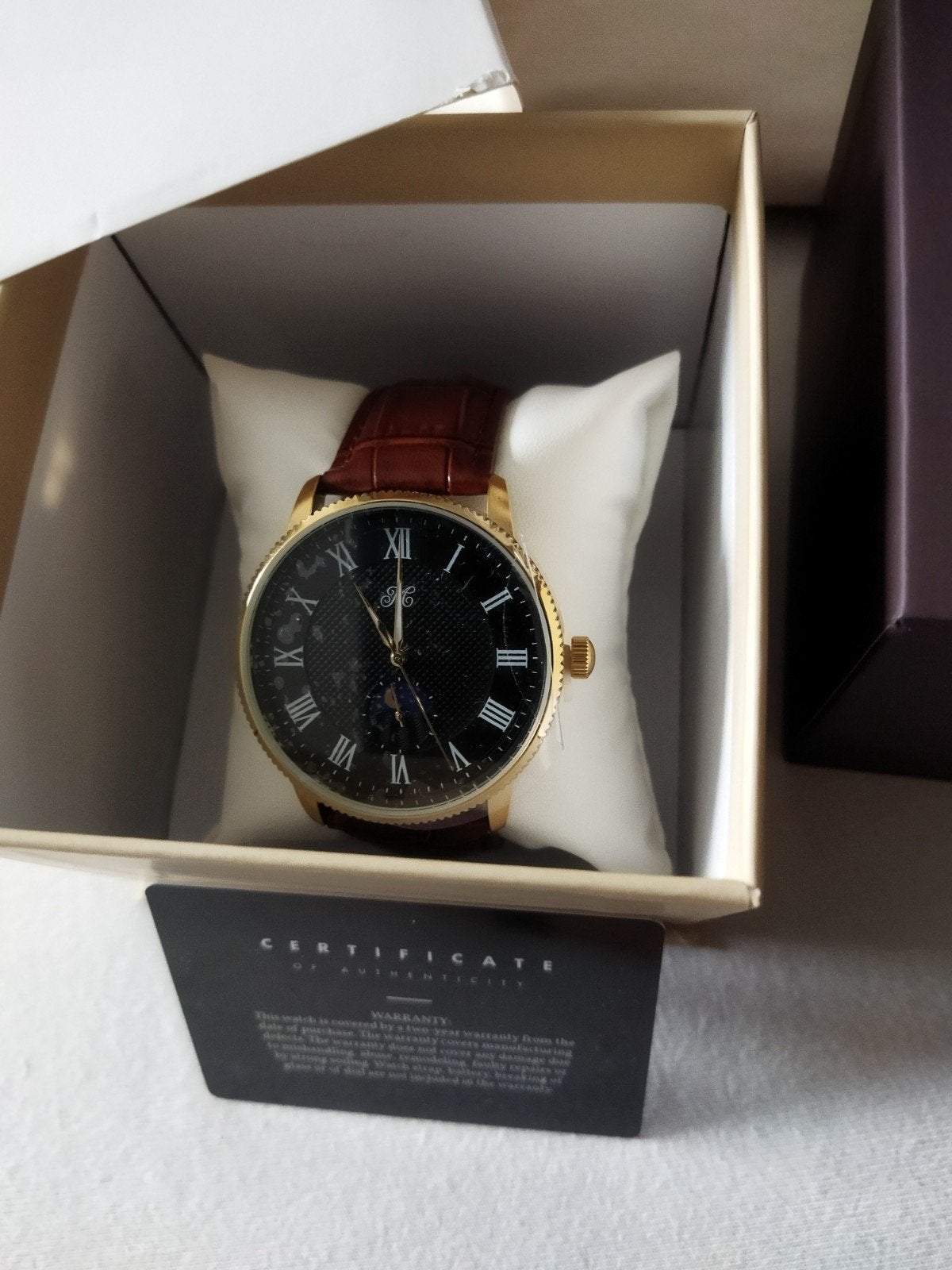 Maxim Morre, Handtassen en Accessoires, Horloges | Heren, Ophalen, Overige materialen, Leer, Polshorloge