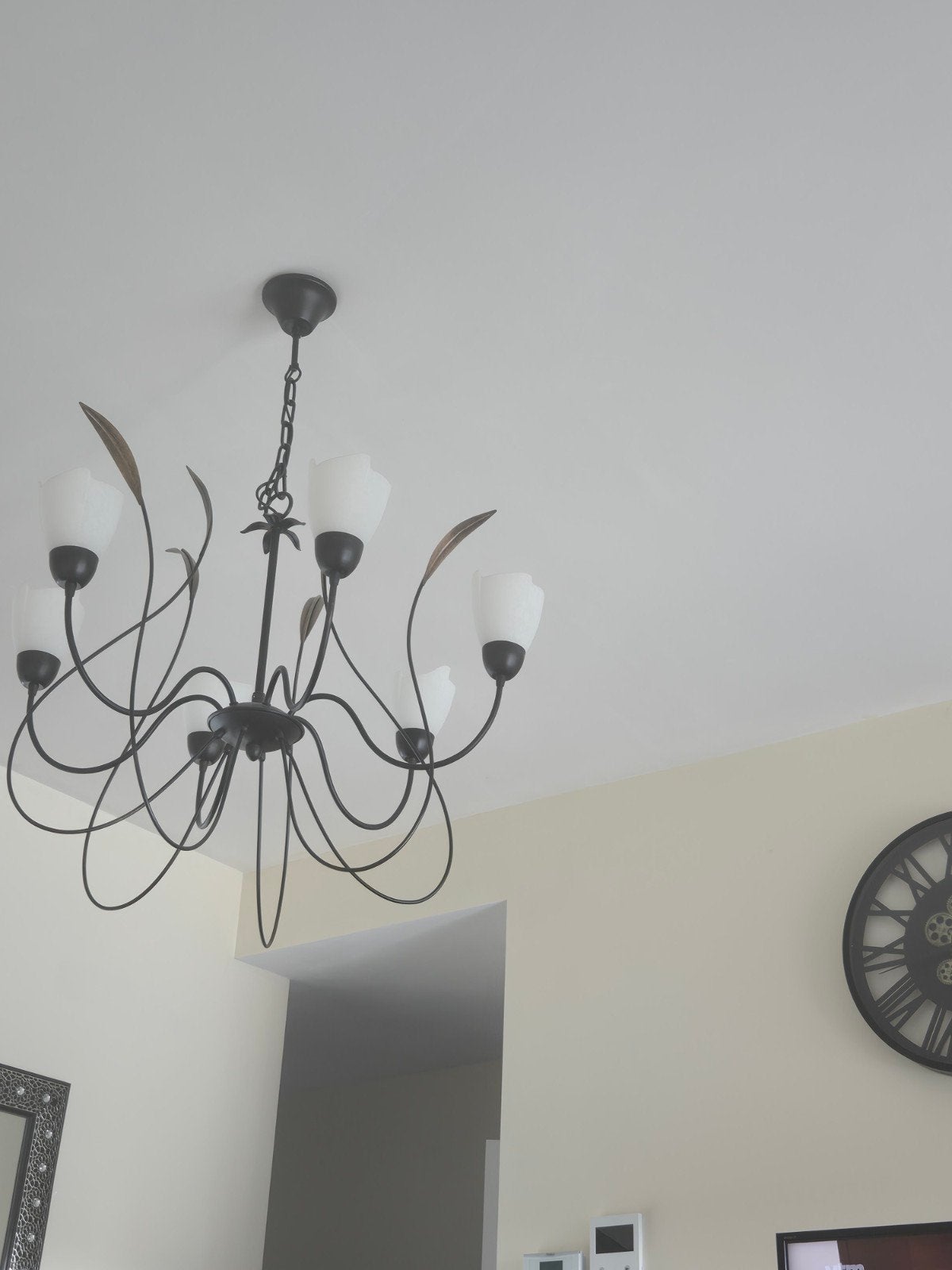 lustre, Maison & Meubles, Lampes | Lustres, Enlèvement, Comme neuf, Métal, E27 (grand)
